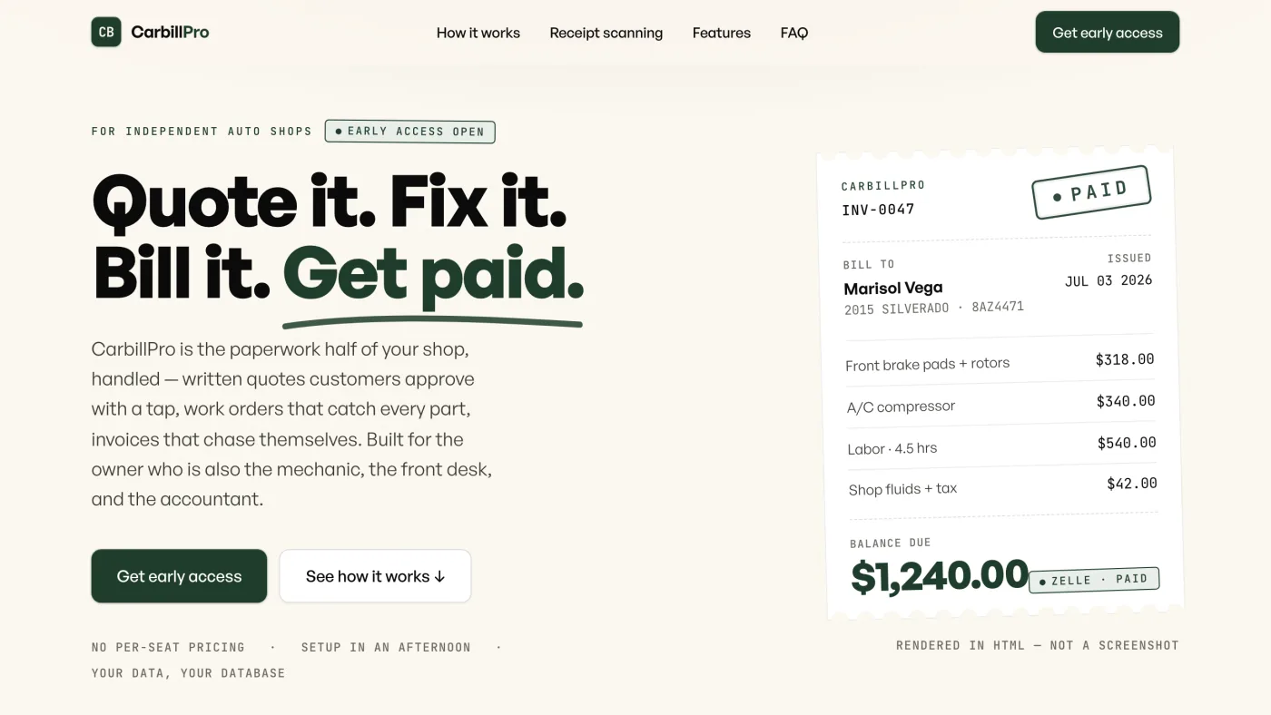 CarbillPro: CRM and Follow-Up Automation for Auto Service